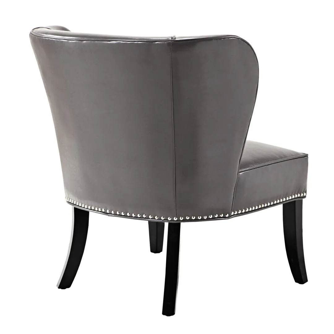 Beesley Faux Leather Armless Accent Chair Andover Mills™ Leather Type: Gray Faux Leather