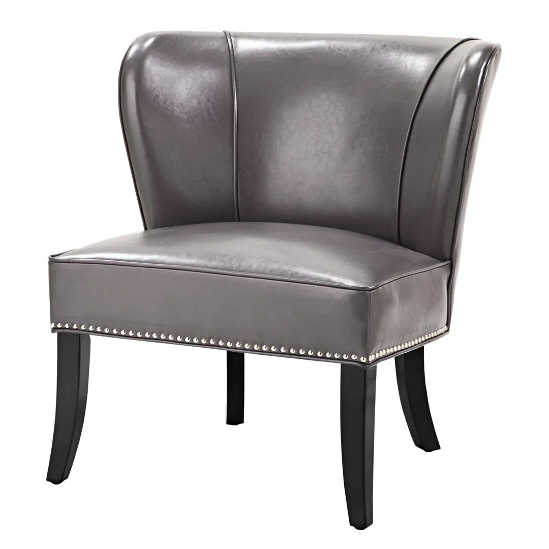 Beesley Faux Leather Armless Accent Chair Andover Mills™ Leather Type: Gray Faux Leather