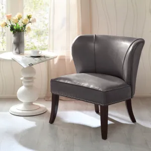 Beesley Faux Leather Armless Accent Chair Andover Mills™ Leather Type: Gray Faux Leather