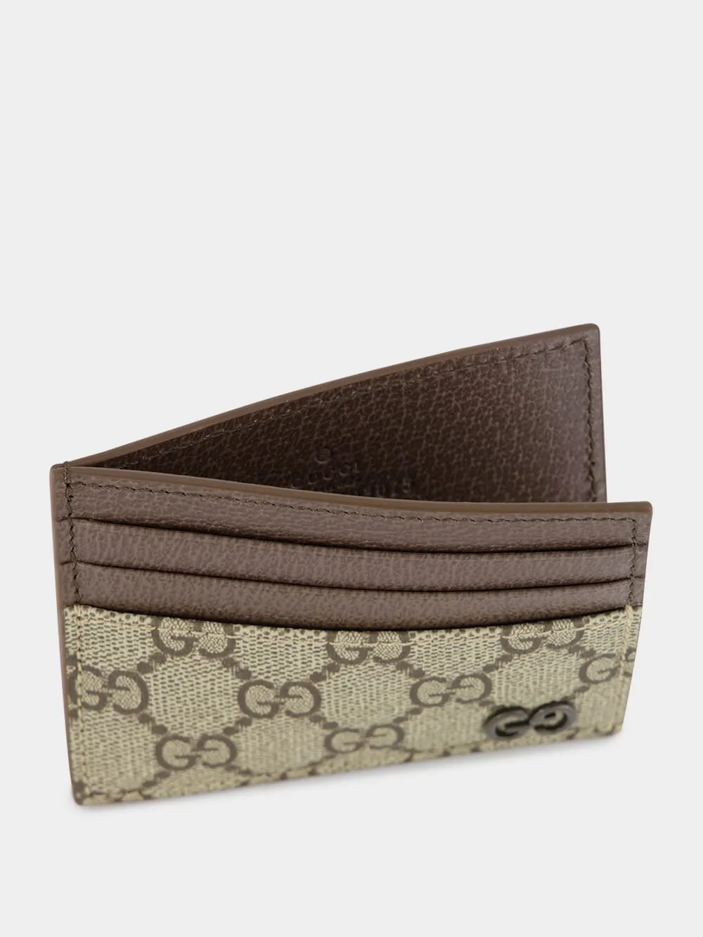 Beige Bi-Color GG Card Case