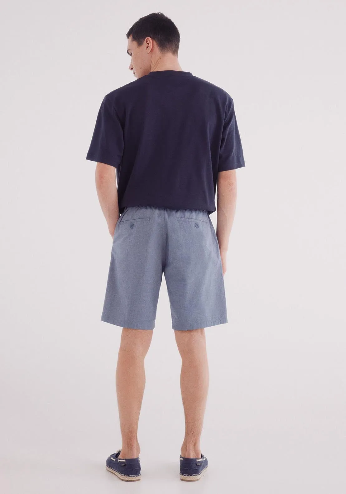 Bermuda Structure Color Comfort Fit - Blue