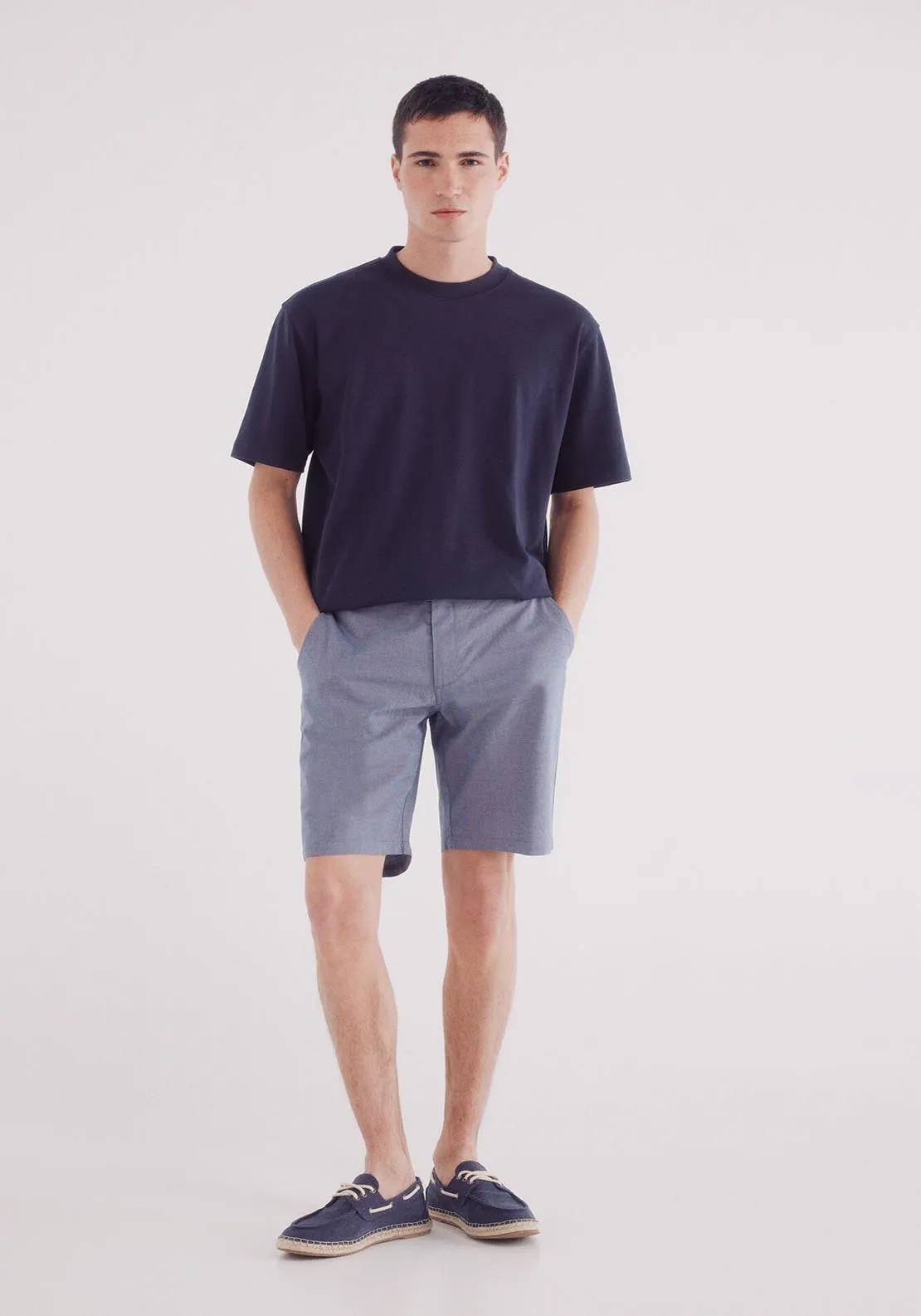 Bermuda Structure Color Comfort Fit - Blue