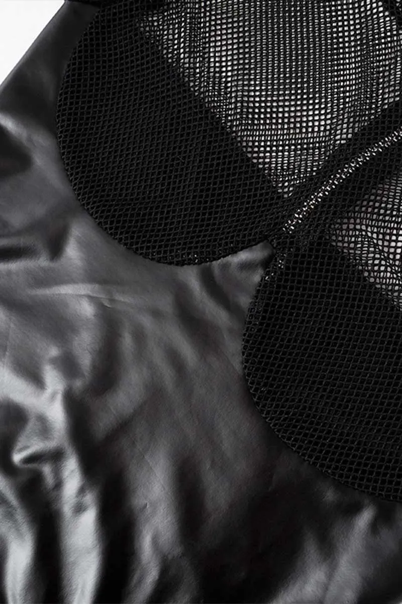 BH657 Mesh Turtleneck See-Through Mini Dress