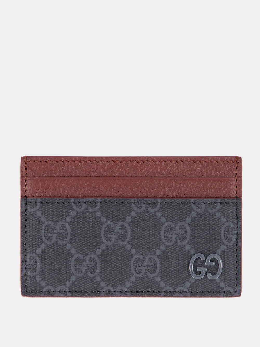 Black and Burgundy GG Card Case