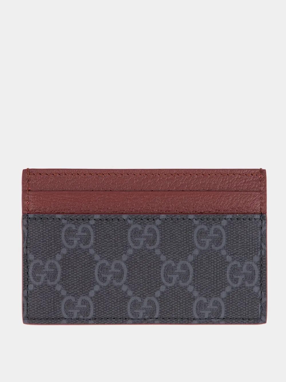 Black and Burgundy GG Card Case
