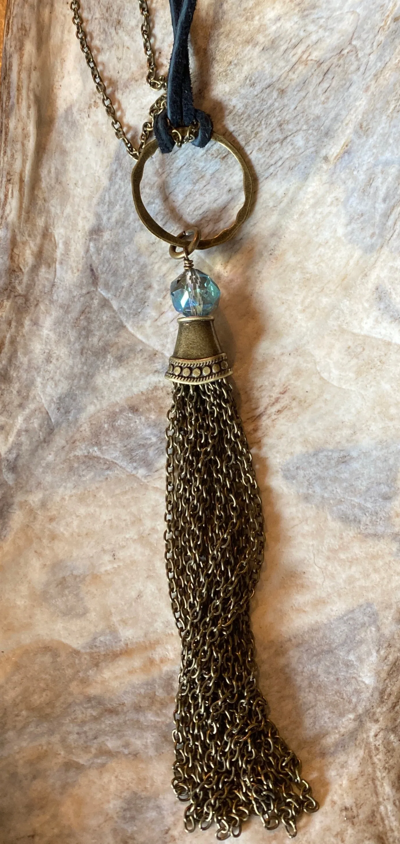 Black Chain Tassel Long Necklace