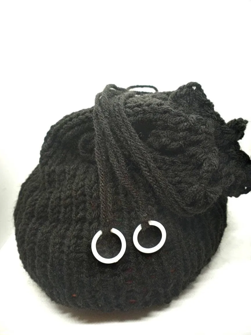 Black Drawstring Dice Bag, DND Gifts, Dice Storage, Large Dice Bag, Dice Pouch
