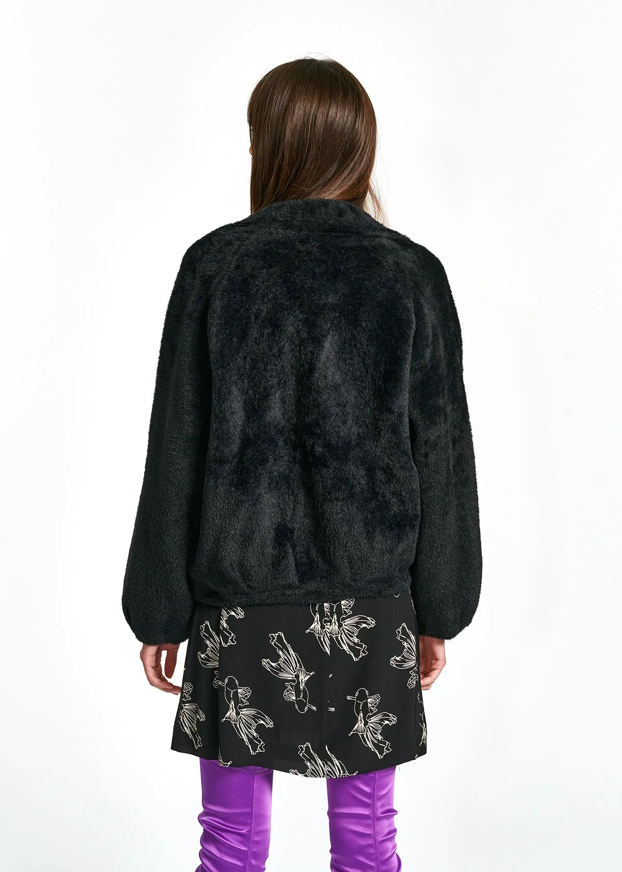 Black knitted short jacket