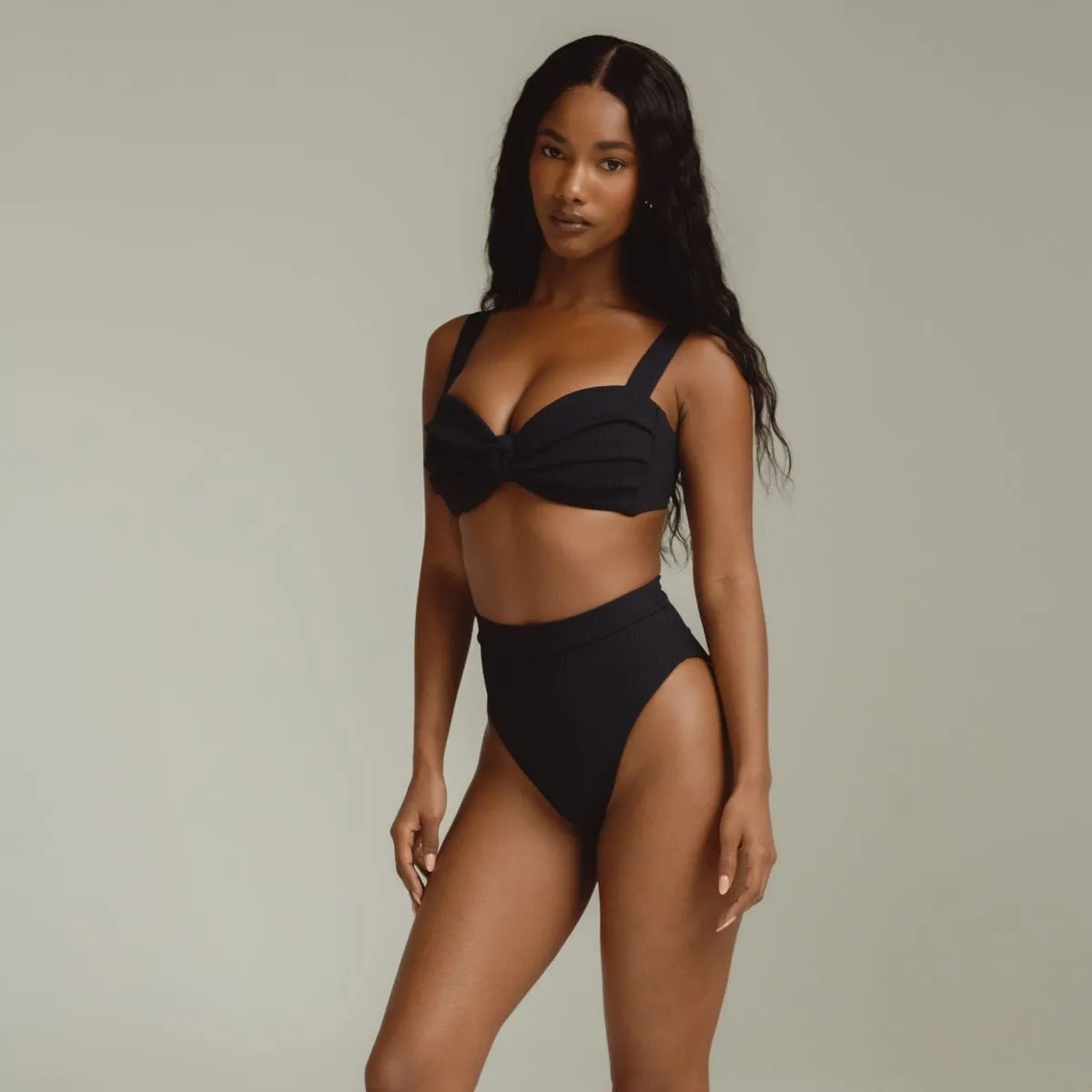 Black Rib Hayden Bikini Top