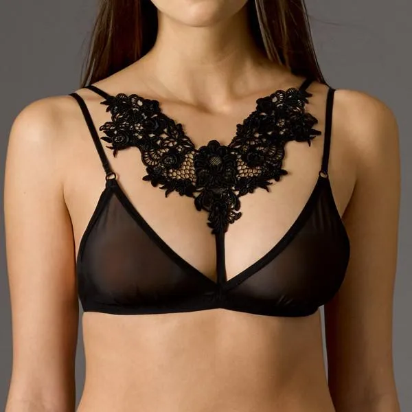 Black - Roxie Mesh Bralette -
