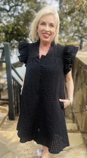 Blossom Black Ruffle Babydoll Dress