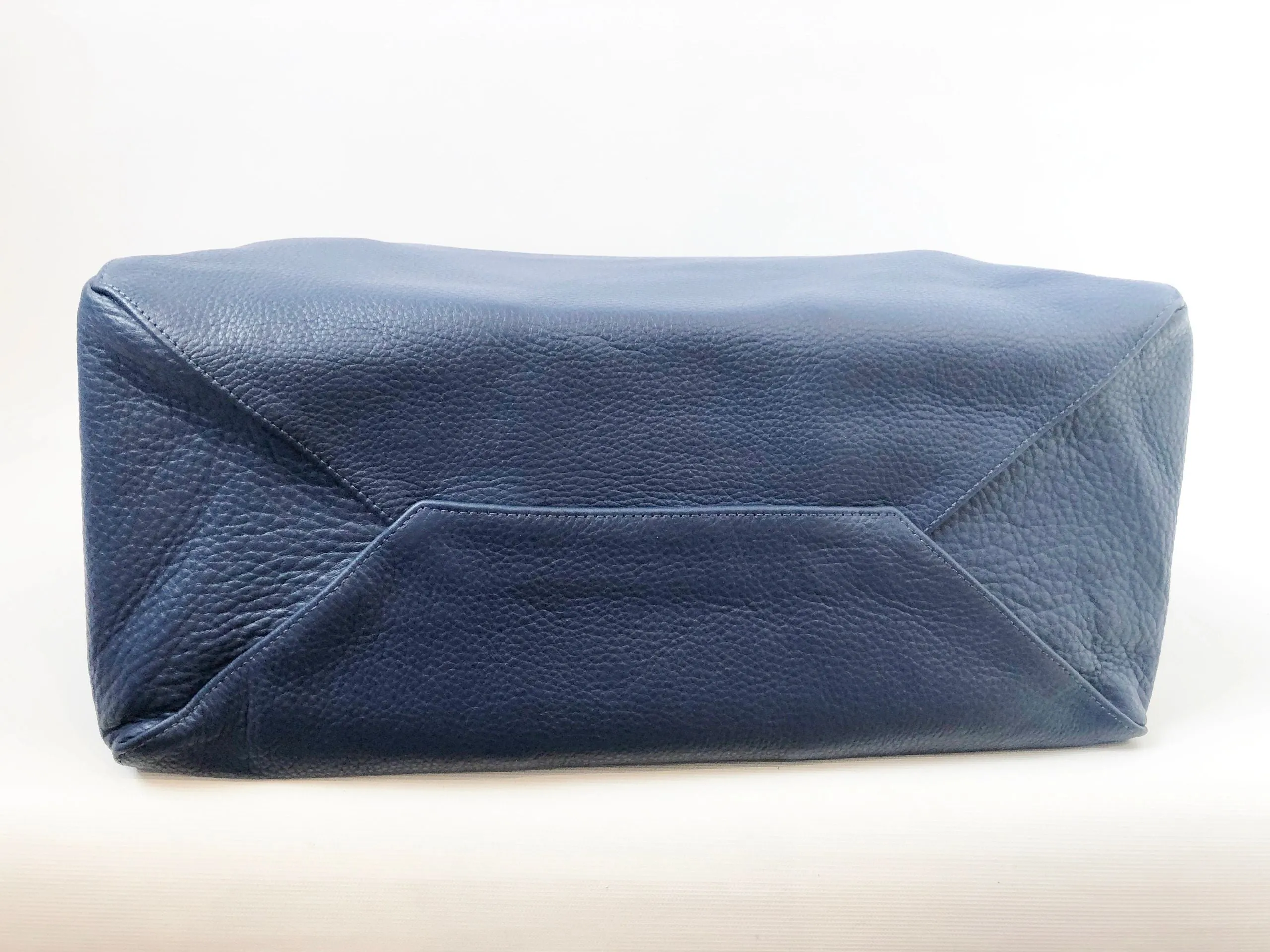 Blue Leather Tote