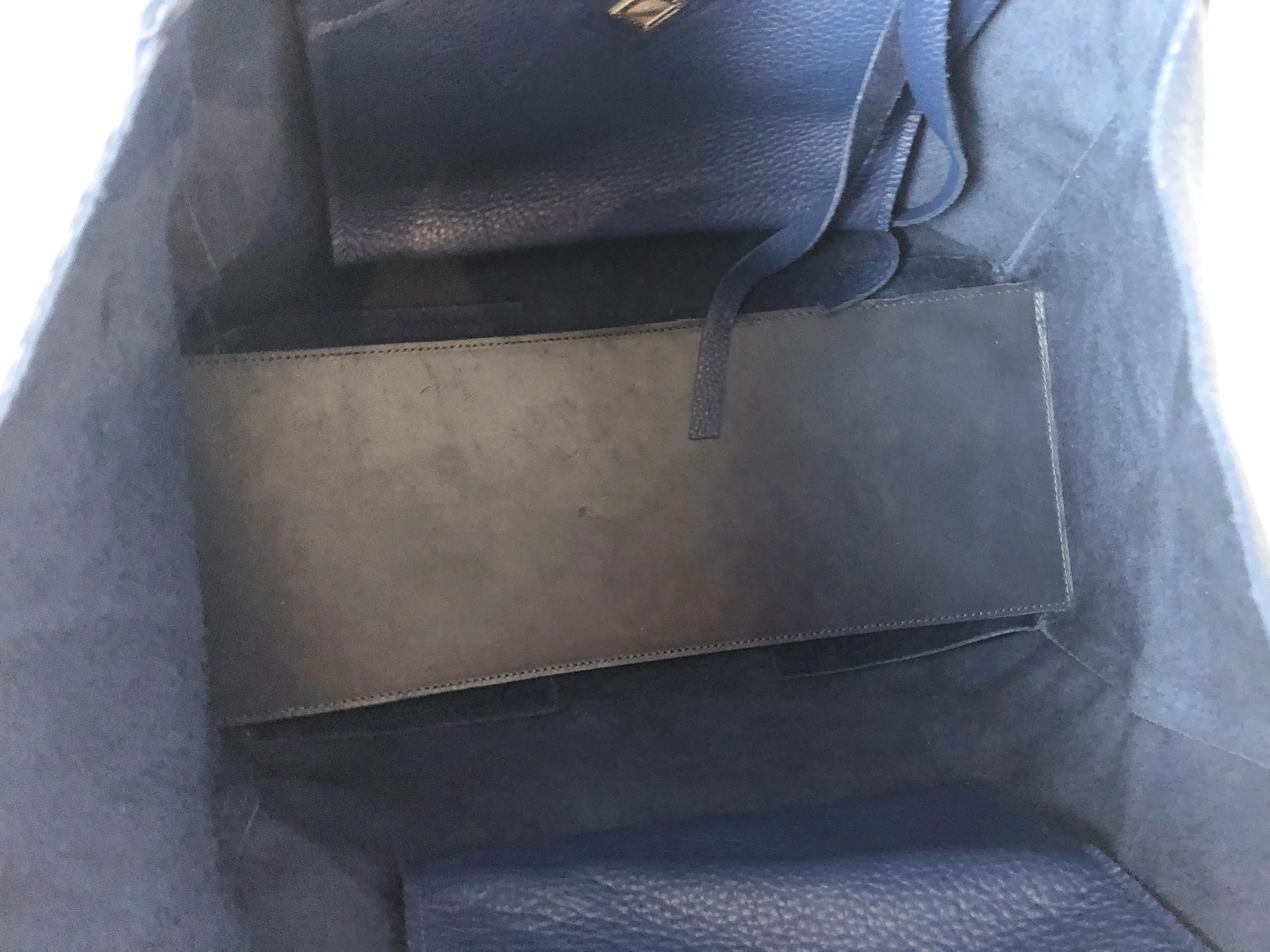Blue Leather Tote