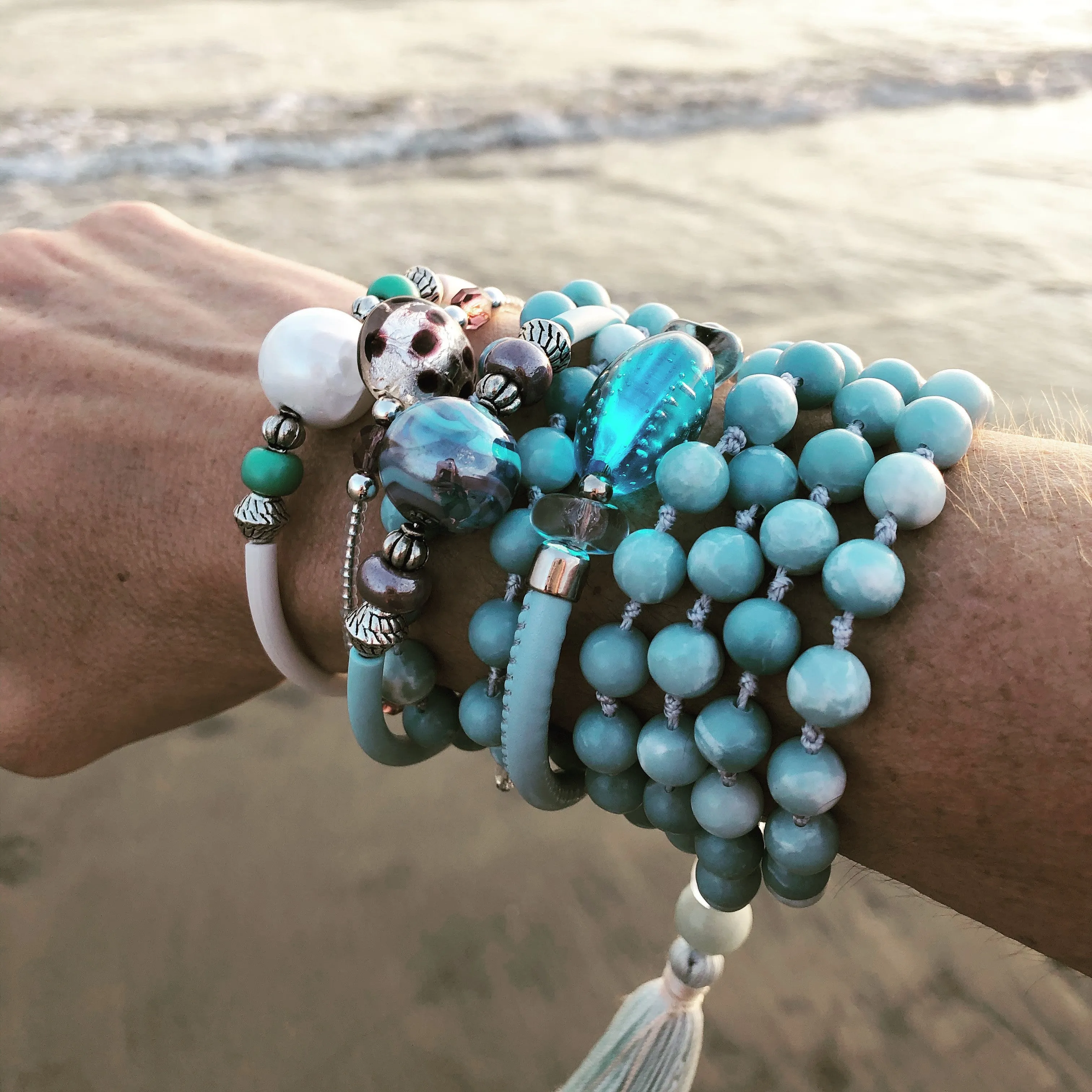 Blue Quartz Mala