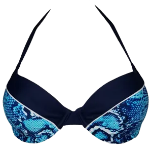 Blue snake print Push-Up Bikini Bra