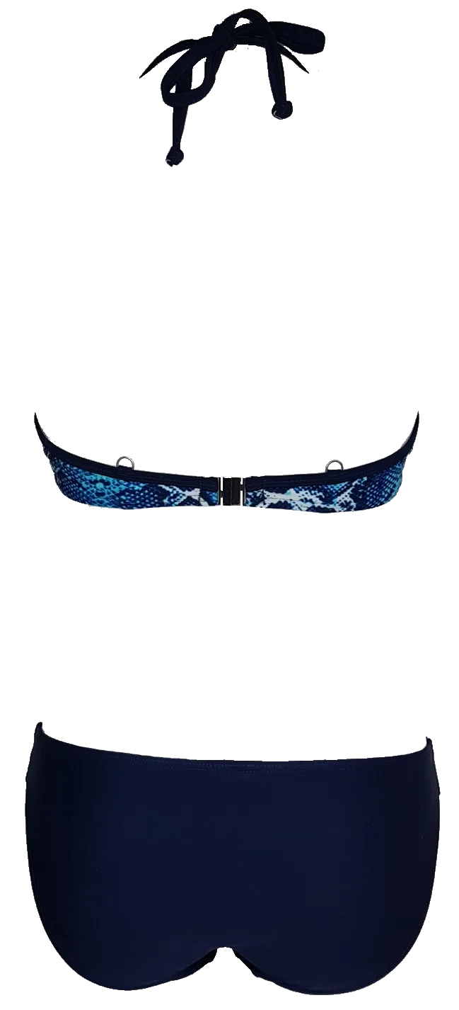Blue snake print Push-Up Bikini Bra