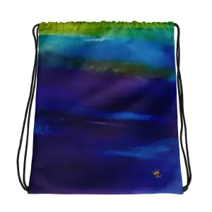 Blue Wave Drawstring bag