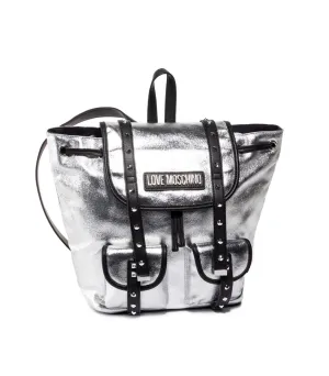 Borsa Canvas - Argento   Pu Nero
