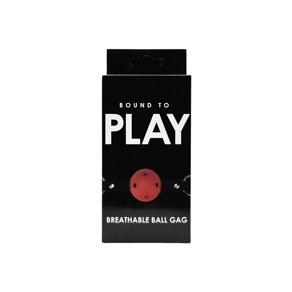Bound to Play Breathable Ball Gag - Adjustable 4.5cm Gag for Beginners & Power Play, Red/Black