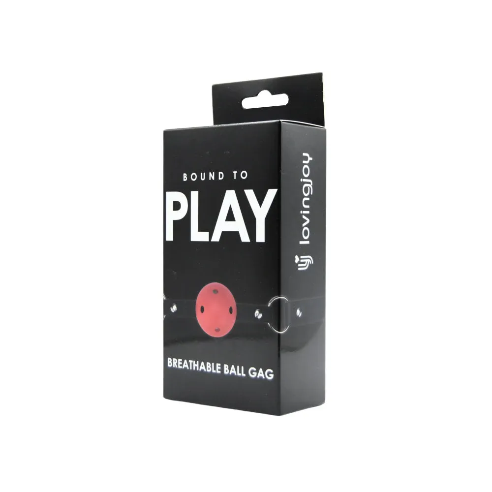 Bound to Play Breathable Ball Gag - Adjustable 4.5cm Gag for Beginners & Power Play, Red/Black