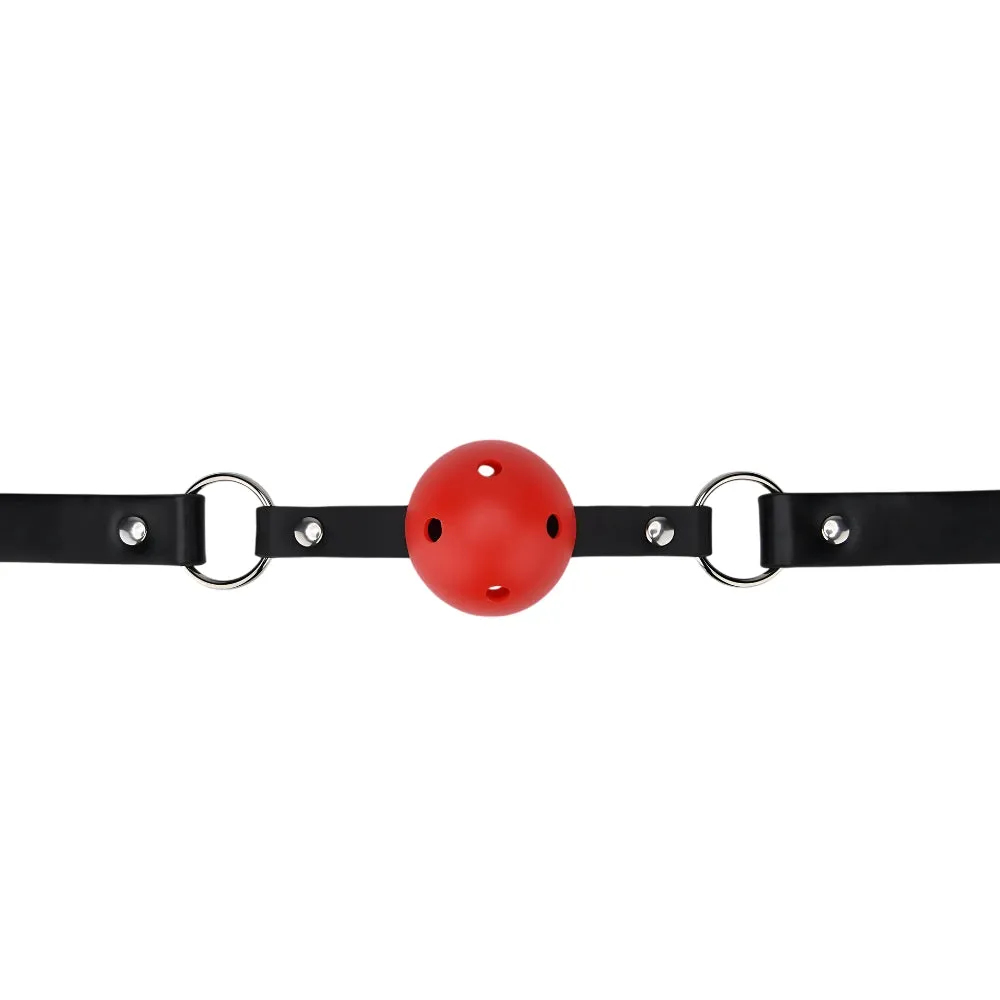 Bound to Play Breathable Ball Gag - Adjustable 4.5cm Gag for Beginners & Power Play, Red/Black