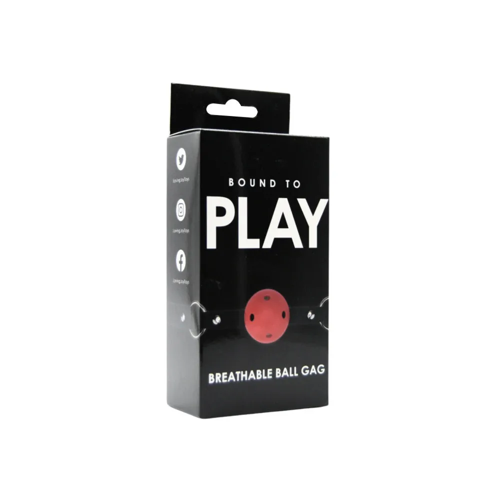 Bound to Play Breathable Ball Gag - Adjustable 4.5cm Gag for Beginners & Power Play, Red/Black