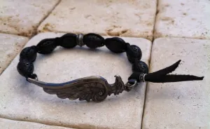Bracelet - Sterling Silver Eagle Head & Wing