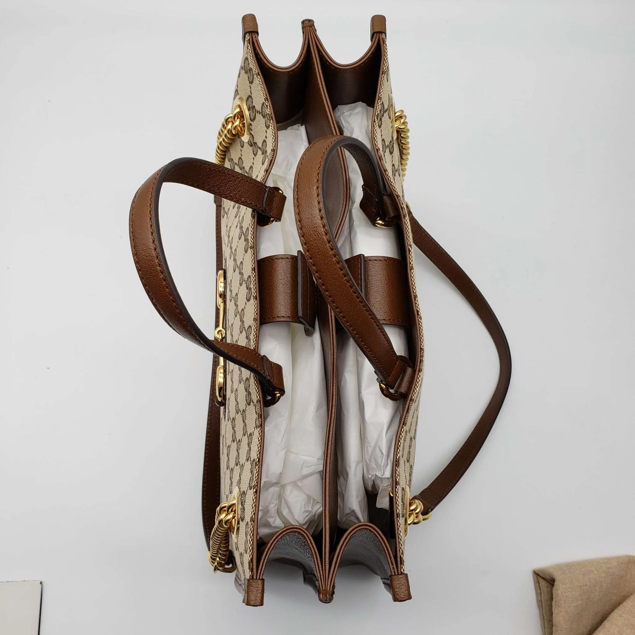 Brand New 1955 Gucci Horsebit Large GG Tote Bag