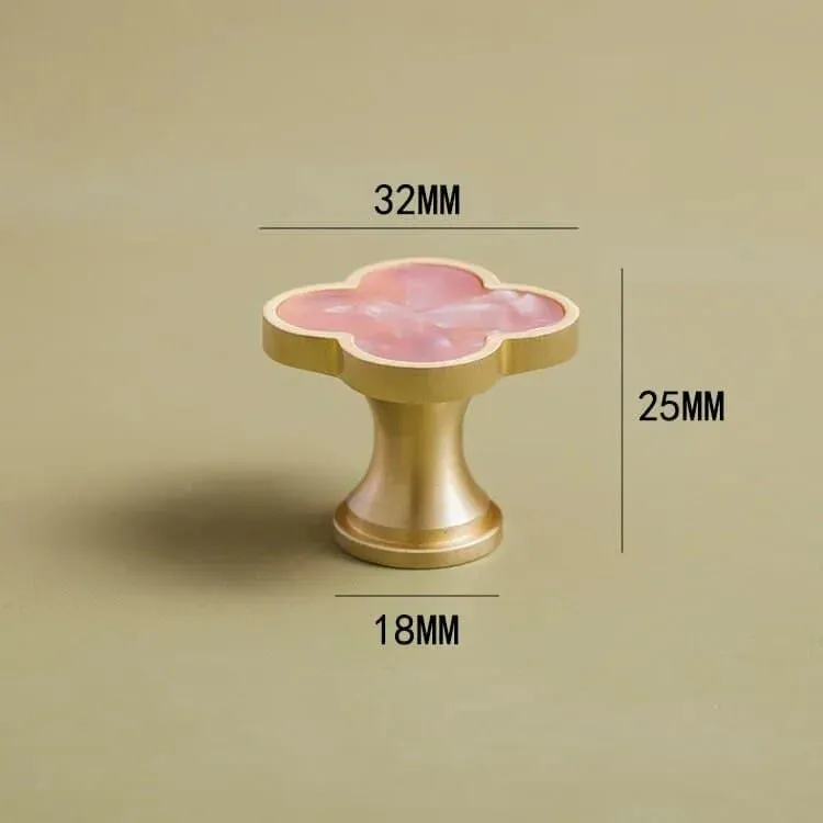Brass Clover Shaped Door Knobs