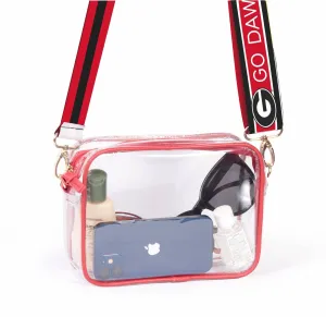 Bridget Clear Purse with Reversible Patterned Shoulder Straps - Georgia
