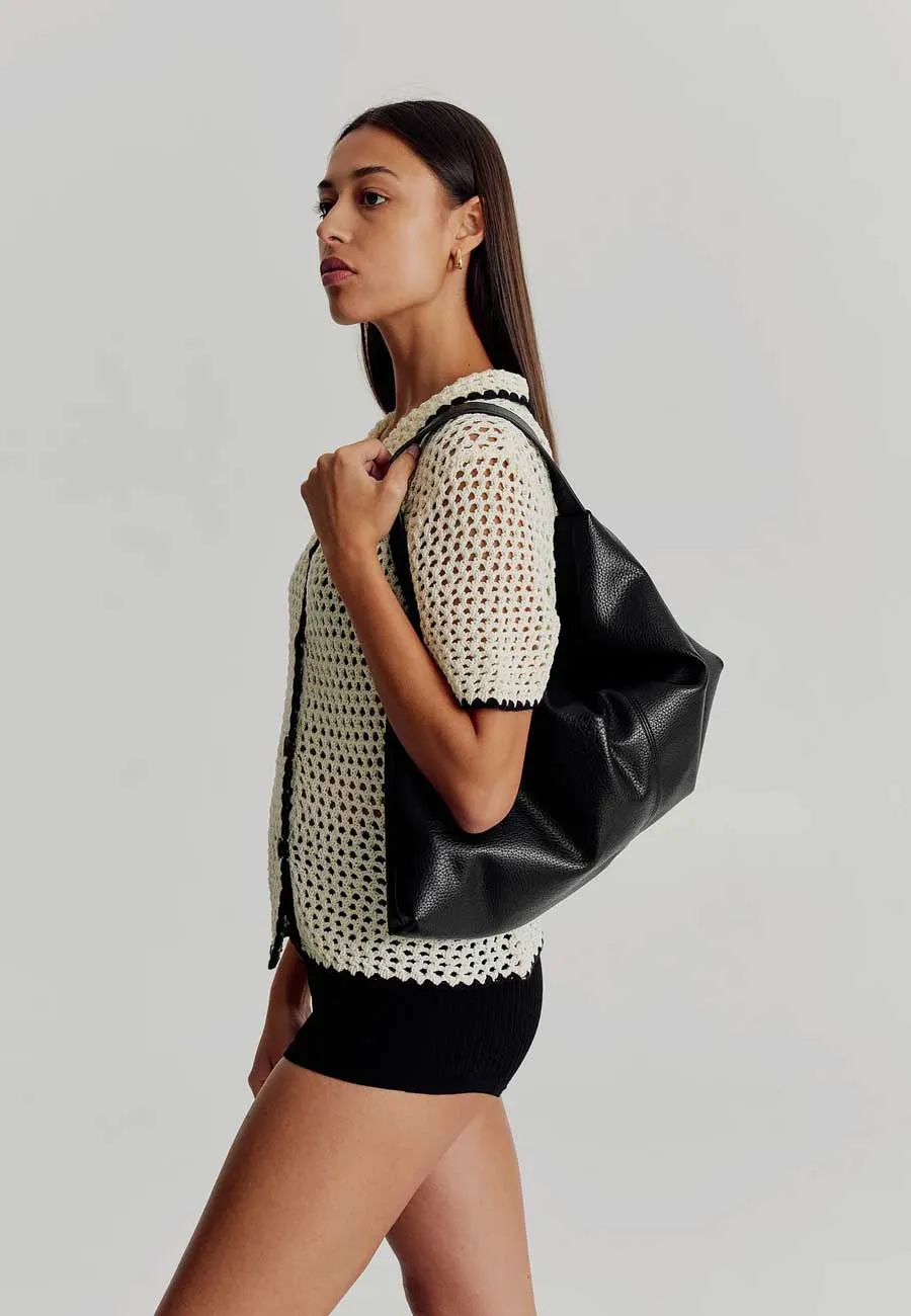 Brie Leon Harlow Slouch Tote Bag Black Nappa
