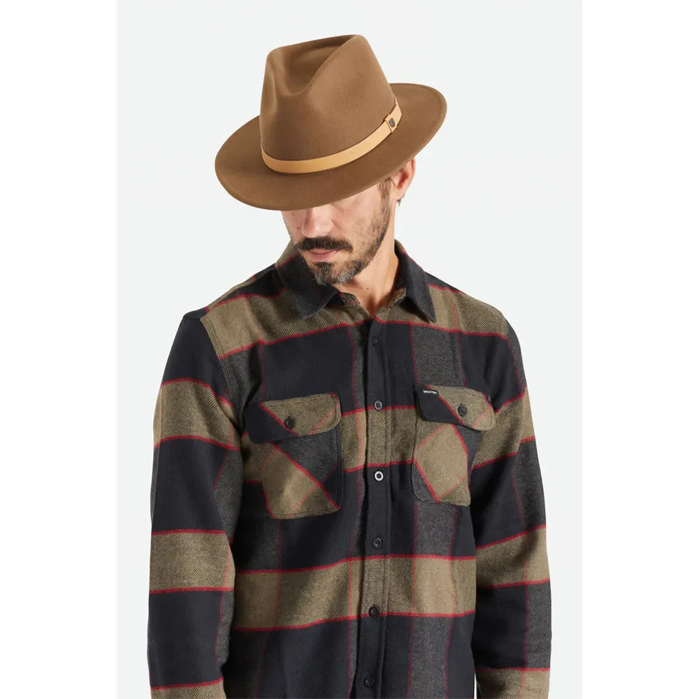 Brixton - Messer Fedora - Fedora Hat - Desert Palm/Natural