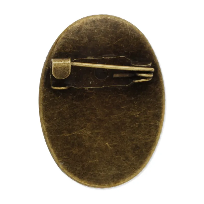 Brooch With 18x25MM Oval Bezel,Antique Bronze plated,brass filled,20pcs/lot
