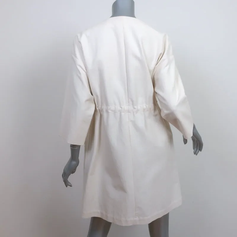 Brunello Cucinelli Drawstring-Waist Jacket Ecru Cotton Canvas Size 42