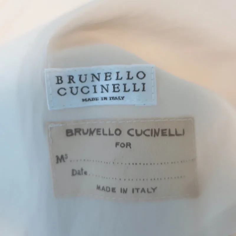 Brunello Cucinelli Drawstring-Waist Jacket Ecru Cotton Canvas Size 42