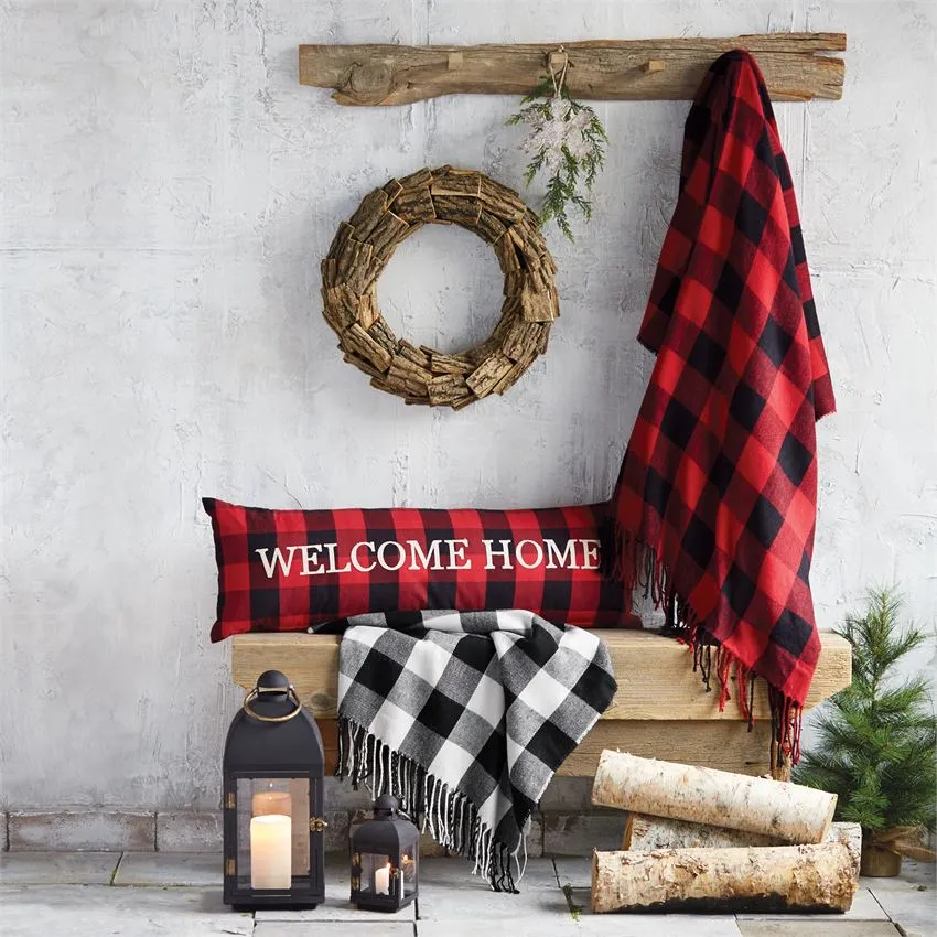 Buffalo Check Welcome Home Long Pillow
