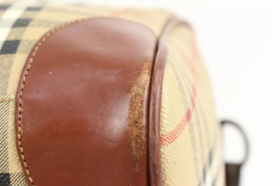 Burberry Beige Nova Check Duffle Bag with Strap Boston Upcycle ready 65b421s