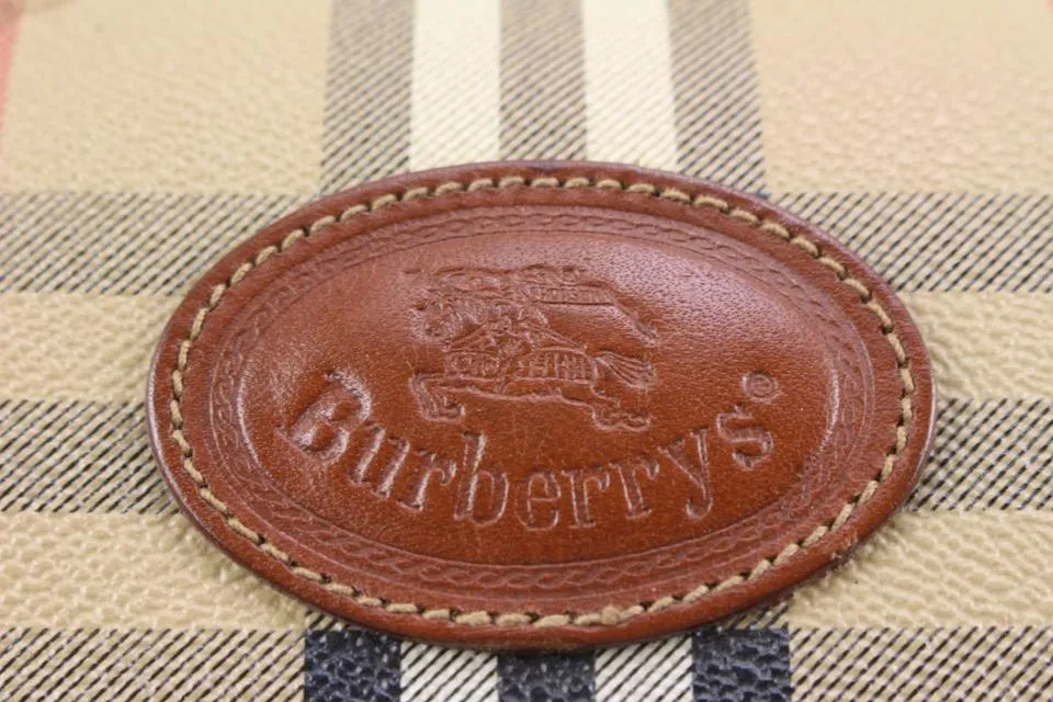 Burberry Beige Nova Check Duffle Bag with Strap Boston Upcycle ready 65b421s