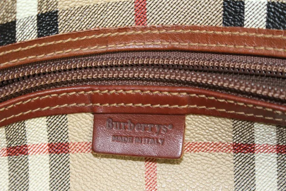 Burberry Beige Nova Check Duffle Bag with Strap Boston Upcycle ready 65b421s