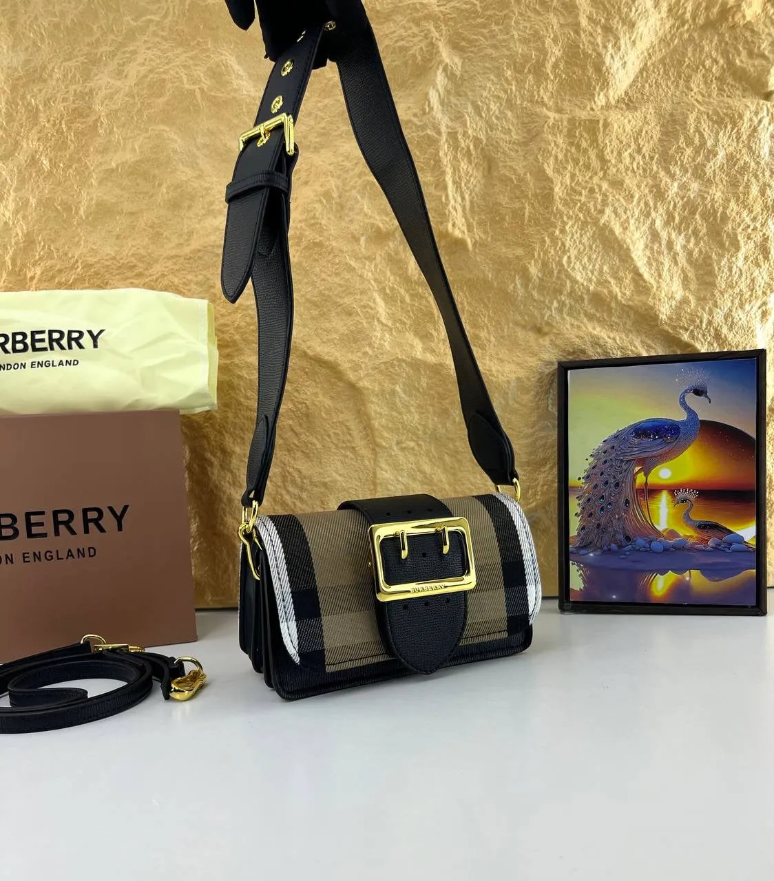 Burberry Mini Belt Bag in Vintage Check Canvas