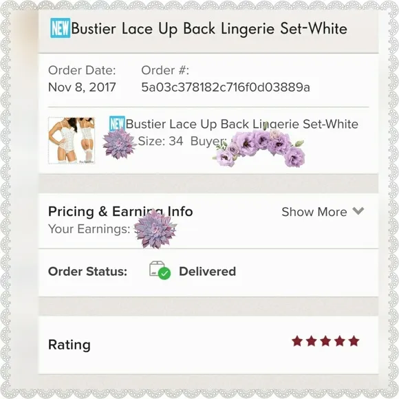 🆕Bustier Lace Up Back Lingerie Set-White