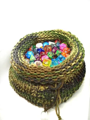 Camouflage Large Dice Bag, Stylish Drawstring Pouch for DND Dice Storage