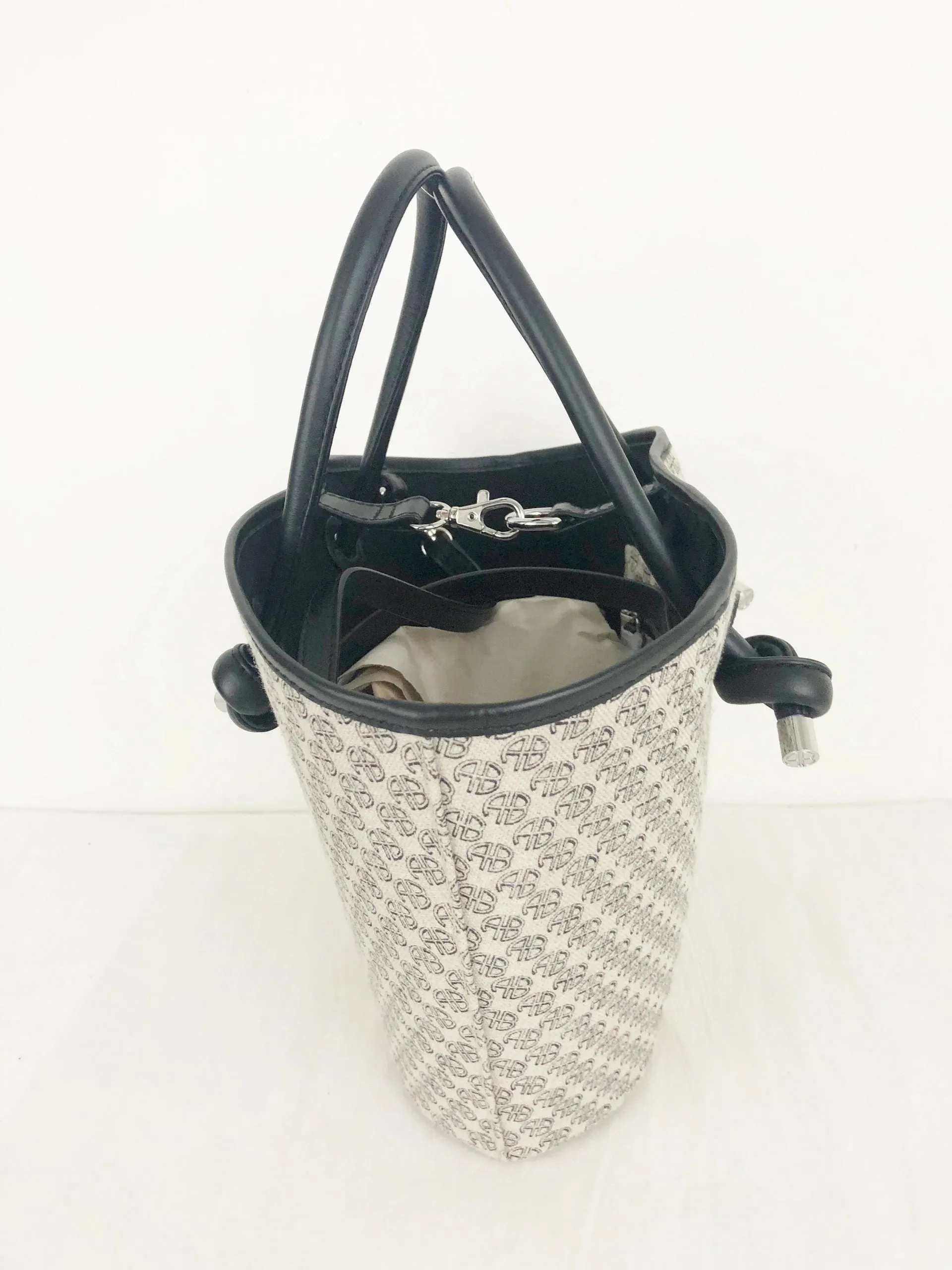 Canvas With Leather Trim Crossbody Bag