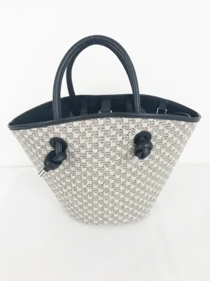 Canvas With Leather Trim Crossbody Bag