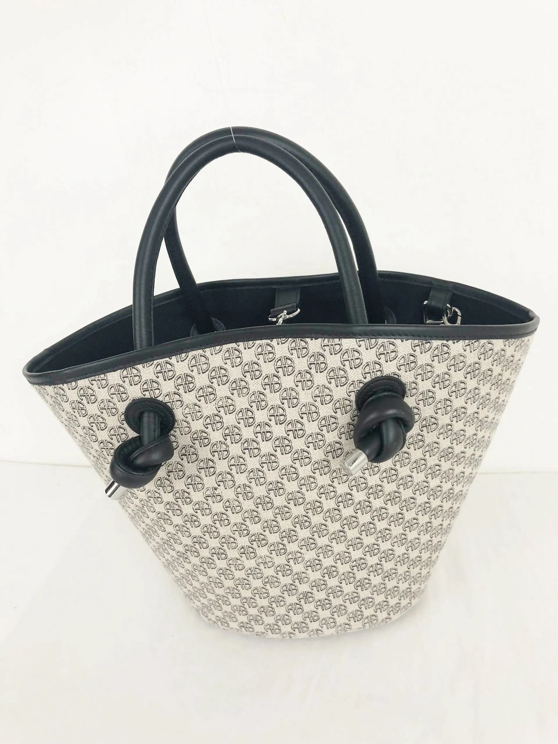 Canvas With Leather Trim Crossbody Bag