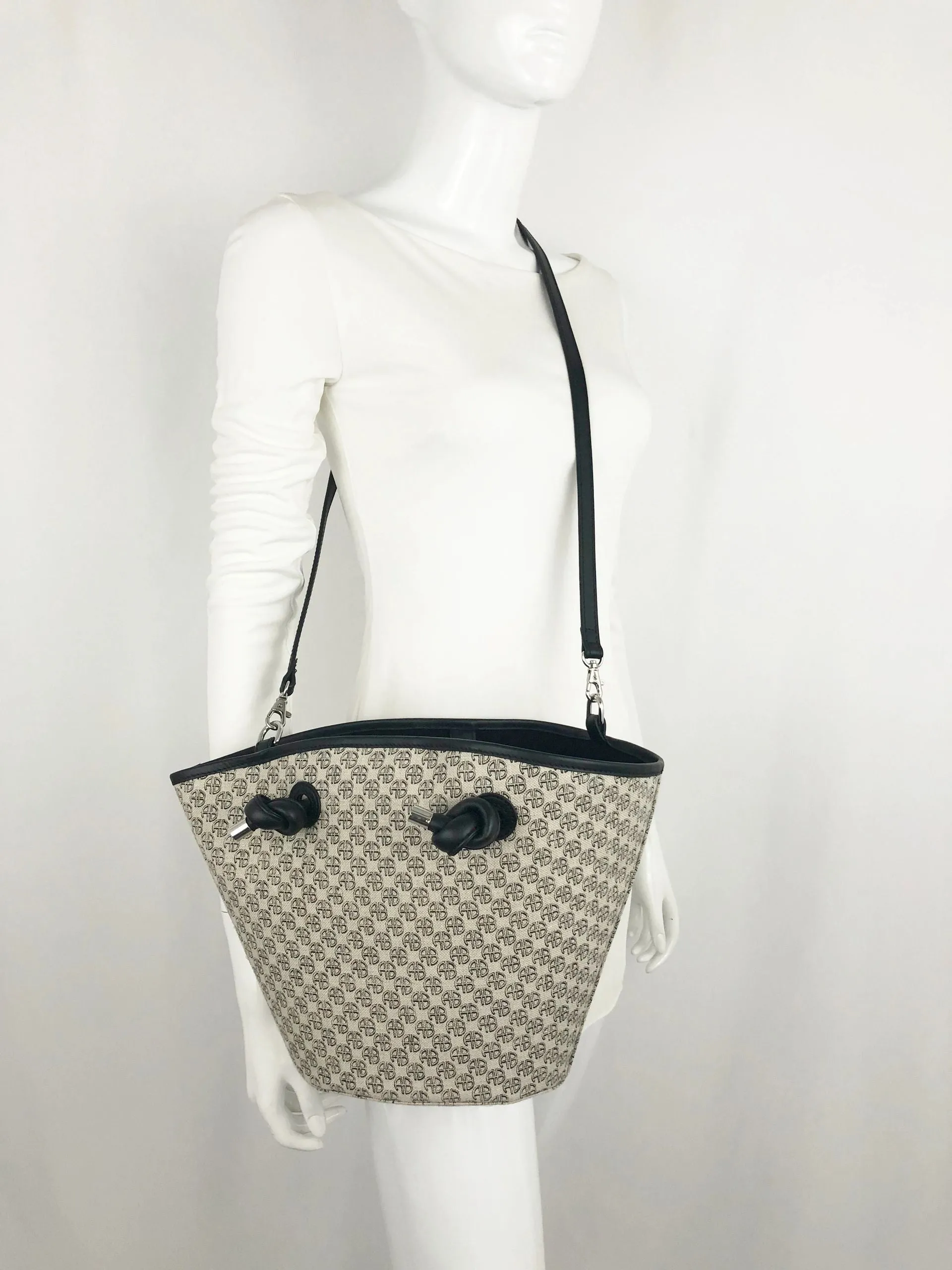 Canvas With Leather Trim Crossbody Bag