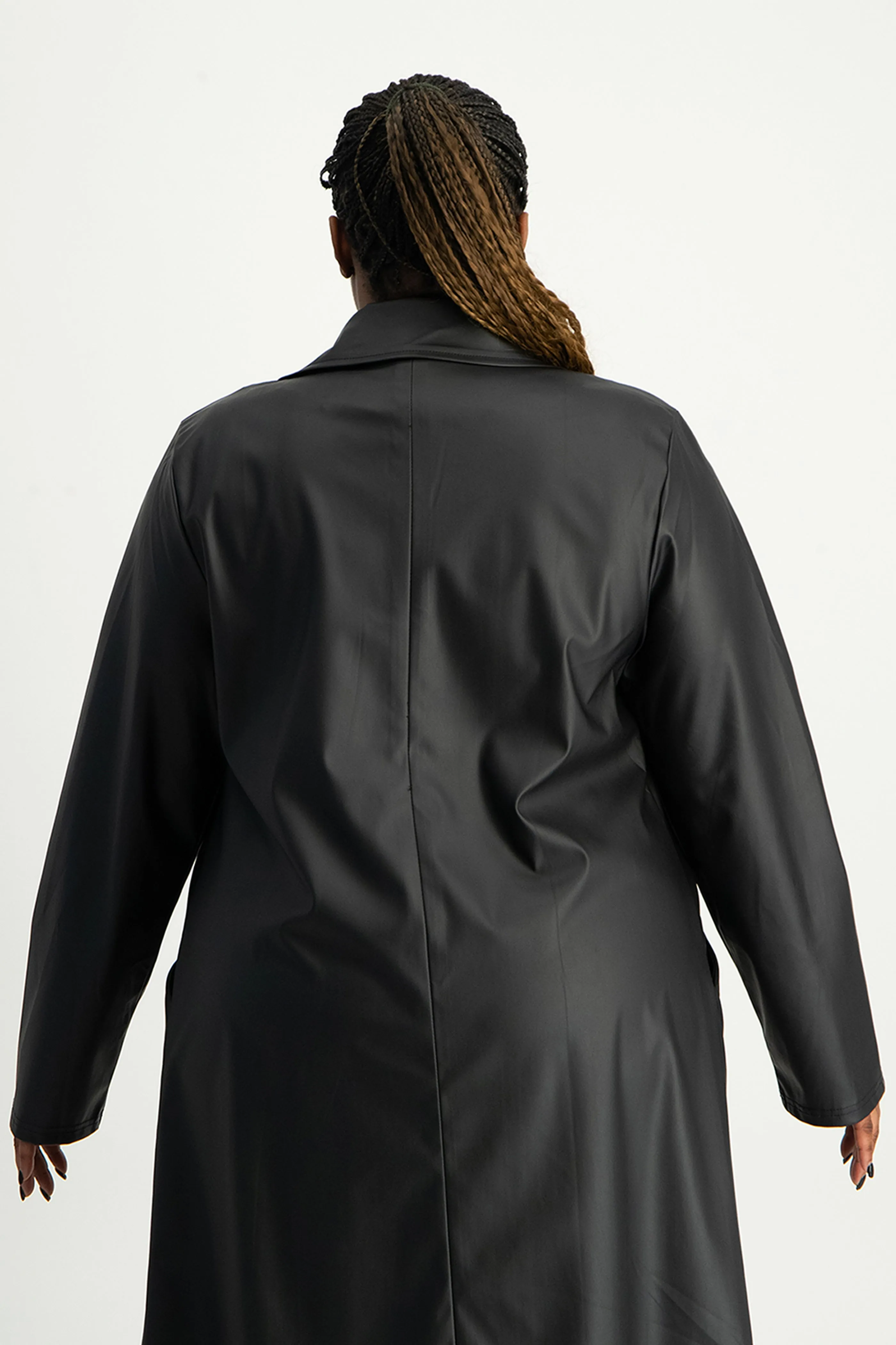 Cece Faux Leather Trench Coat