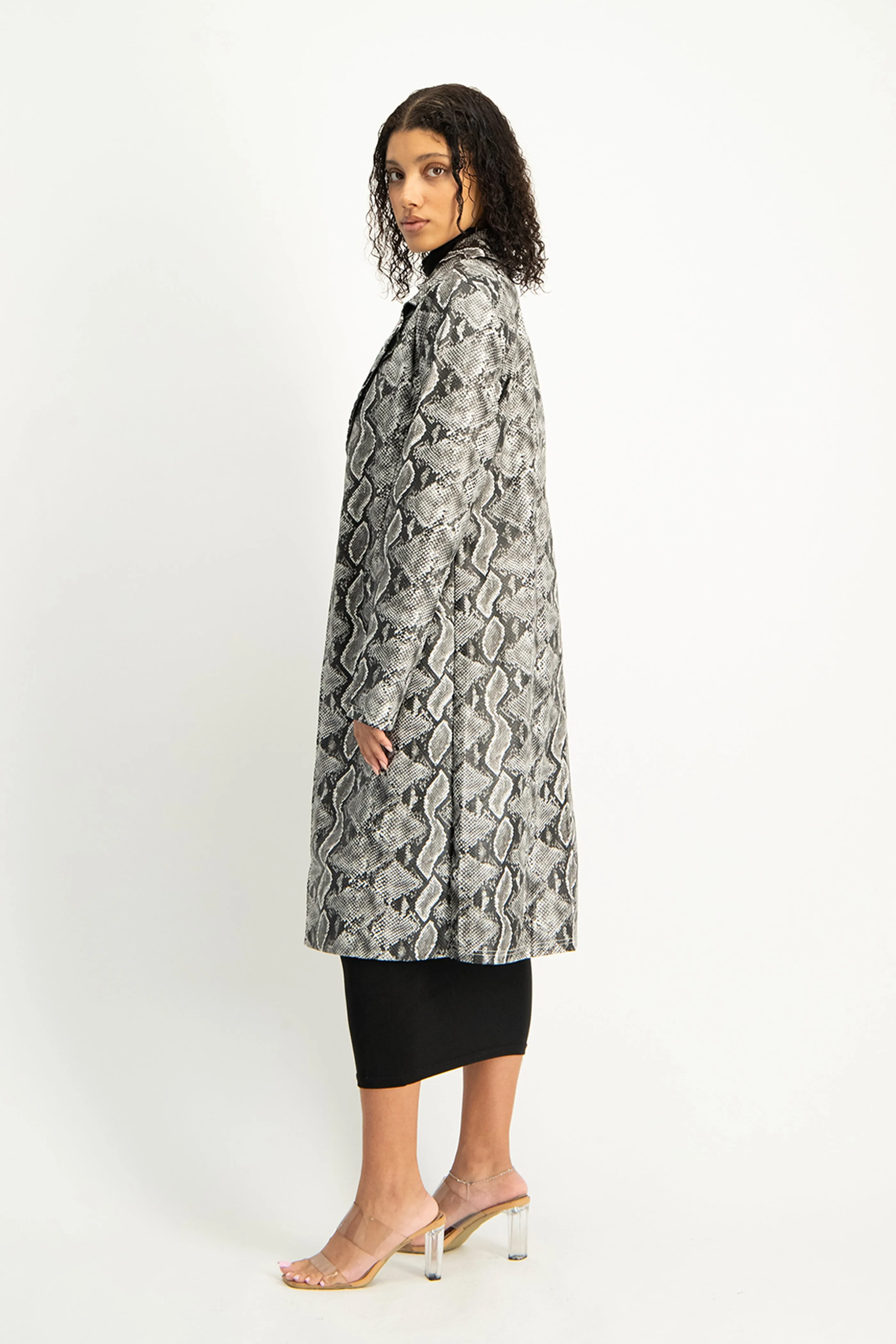 Cece Faux Leather Trench Coat