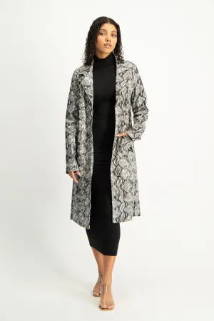 Cece Faux Leather Trench Coat