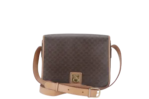 CELINE MACADAM SHOULDER BAG COATED CANVAS GOLD HARDWARE NO DUST COVER